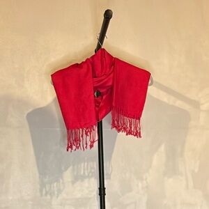 Hot Pink Fringed Scarf Like New